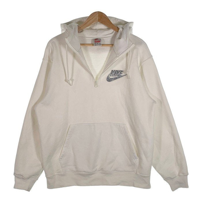 SUPREME シュプリーム 21SS NIKE ナイキ Half Zip Hooded Sweatshirt ハーフジップ スウェットパーカー ホワイト DB2842-133 並行品 Size M 福生店