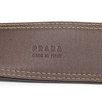 PRADA プラダ レザー キャンバス ベルト ブラウン ネイビー Size 80-90cm 福生店