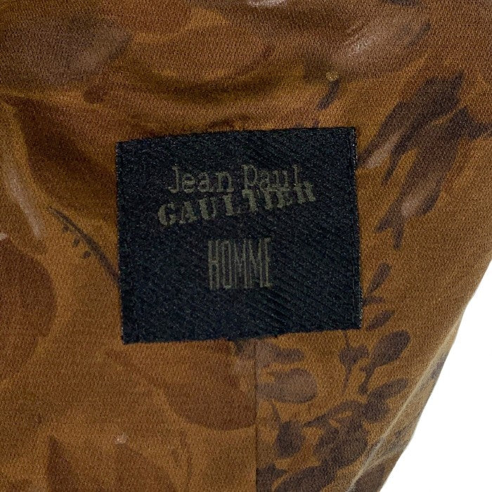 Jean Paul Gaultier HOMME ジャンポールゴルチエ オム 1B テーラードジャケット フラワープリント 総柄 ブラウン 肩パッド Size M 相当 福生店