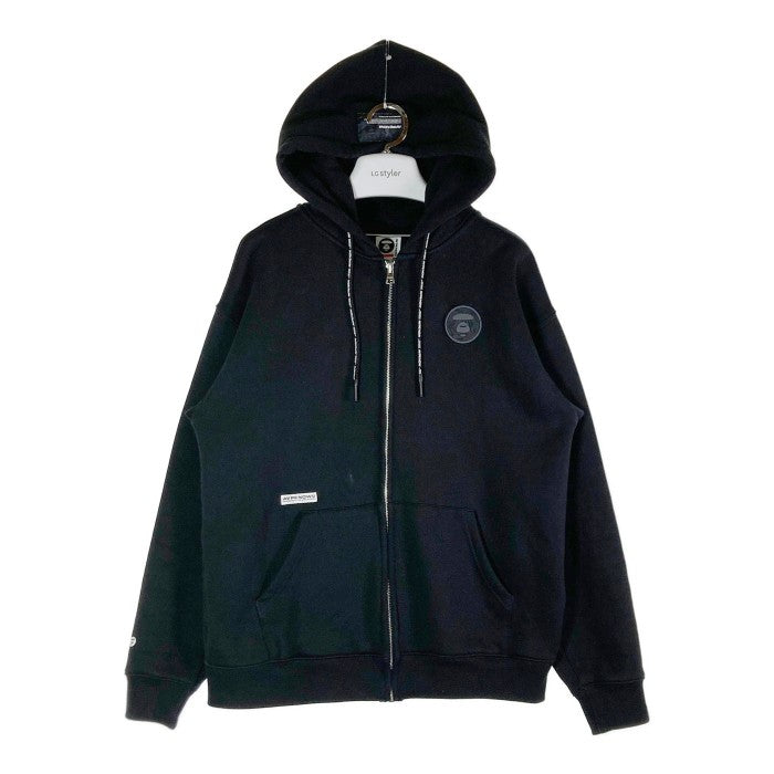 AAPE BY A BATHIG APE エーエイプバイアベイシングエイプ AAPSWMA314XXL ZIP UP HOODIE ジップアップパーカー ブラック sizeM 瑞穂店