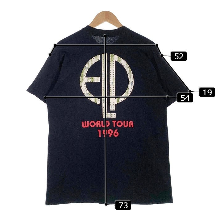 90's ELP Emerson Lake ＆ Palmer エマーソンレイクアンドパーマー World Tour 1996 TARKUS プリント  Tシャツ ブラック タグなし Size L 相当 福生店