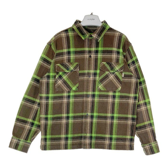 HUF ハフ SORRENTO FLANNEL SHIRT ブラウン×グリーン sizeL 瑞穂店