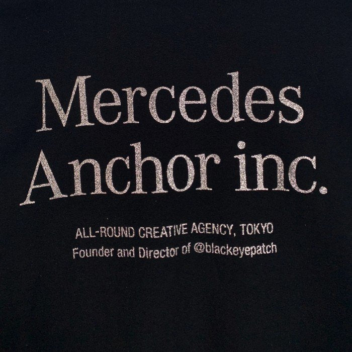 Mercedes Anchor inc. メルセデスアンカーインク グリッターロゴ プリント スウェットクルーネックトレーナー ブラック Size XL 福生店