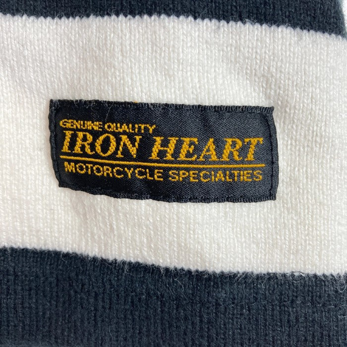 IRON HEART アイアンハート エキストラヘビーウェイト 2インチボーダー ロンT ブラック×ホワイト sizeL 瑞穂店