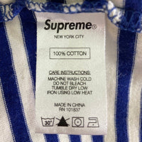 SUPREME シュプリーム 15AW STRIPED LOGO ストライプロゴ ロンT ネイビー sizeL 瑞穂店