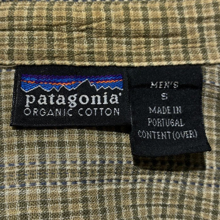 patagonia パタゴニア ORGANIC COTTON オーガニックコットン 半袖シャツ グリーン ベージュ Size S 福生店