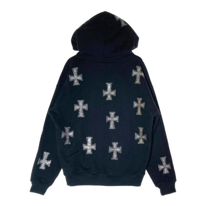 unknown アンノウン Rhinestone Cross Zip Hoodie ラインストーン クロス ジップ フーディー ブラック Size M 瑞穂店