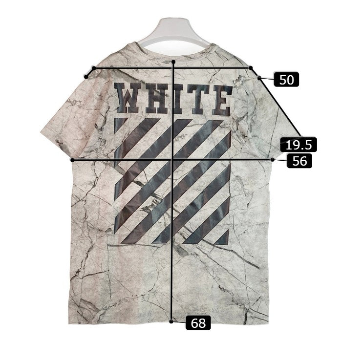 OFF-WHITE オフホワイト 16SS CARAVAGGIO MARBLE TEE カラヴァッジオ マーブル バックバイアスプリント Tシャツ グレー sizeS 瑞穂店