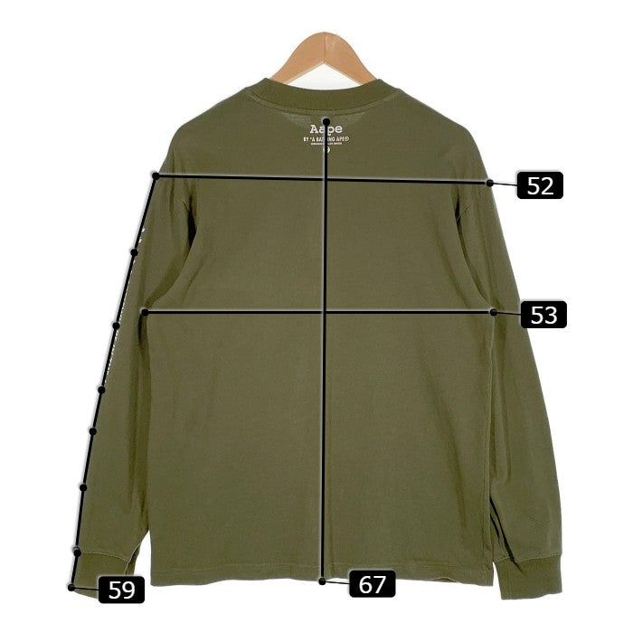 AAPE BY A BATHING APE エーエイプ ロングスリーブTシャツ プリント オリーブ Size XL 福生店