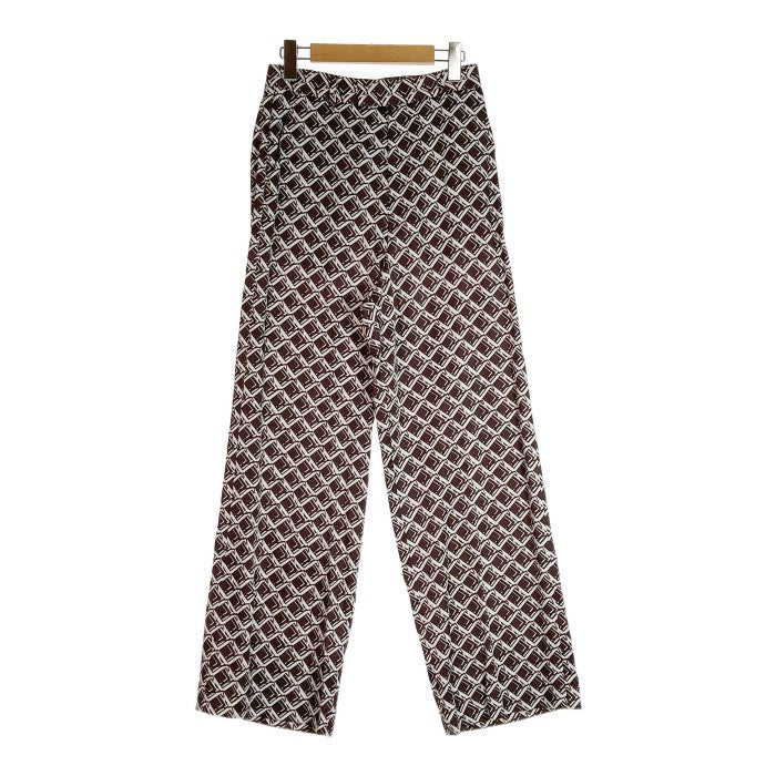 6(ROKU) ロク BEAUTY & YOUTH ユナイテッドアローズ SQUARE PRINT PANTS プリントパンツ ブラウン×ホワイト size36瑞穂店