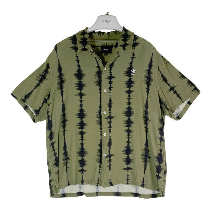 HUF ハフ 半袖シャツ BU00176 SEISMOGRAM RESORT SHIRT 開襟シャツ グリーン sizeM 瑞穂店