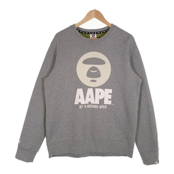 AAPE BY A BATHING APE エーエイプ クルーネック スウェットトレーナー グレー Size XL 福生店