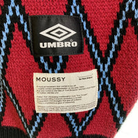 MOUSSY × UMBRO  マウジー × アンブロ ニット オーバーサイズシルエット ボルドー sizeFREE 瑞穂店