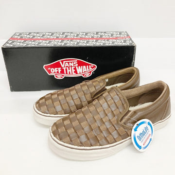 VANS バンズ SLIP-ON スリッポン レザー 編み込み チェッカー DsrtPlm/Mrshm Woven Checkerboard VN-0IL51JX ブラウン size27.5cm 瑞穂店