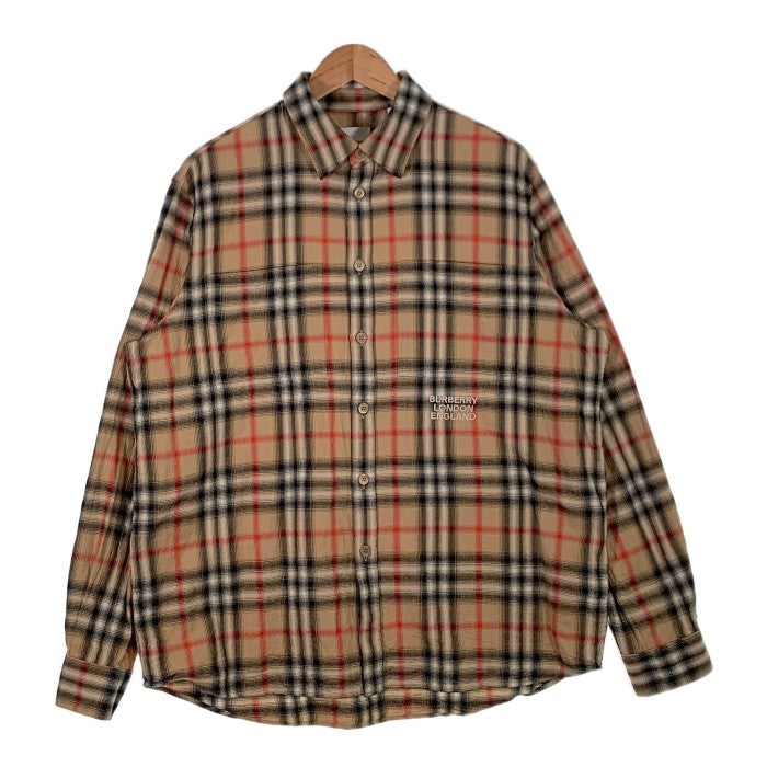 BURBERRY LONDON バーバリーロンドン 21AW ノバチェック 長袖シャツ ベージュ 8036773 Size L 福生店