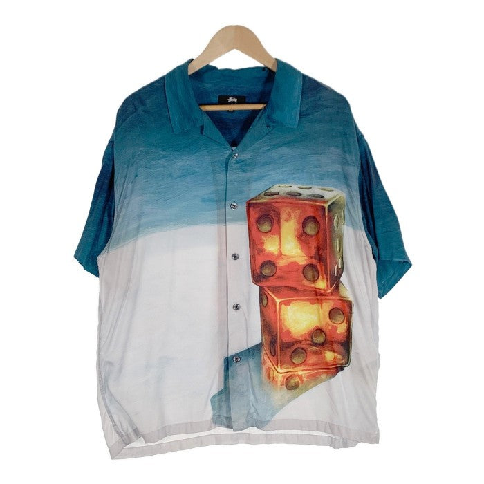 STUSSY ステューシー Dice Painting Shirt オープンカラーレーヨンシャツ ダイスプリント Size M 福生店