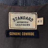 STANDARD MOTORCYCLE LEATHERS スタンダードモーターサイクルレザー サイドレース ジップ レザーベスト ブラック Size 40 福生店