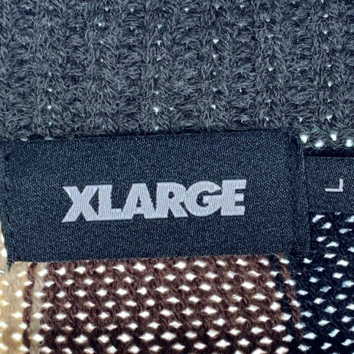 XLARGE エクストララージ STRIPE KNIT CARDIGAN ストライプ ニットカーディガン ジップアップ 101224015003 Size XL 福生店