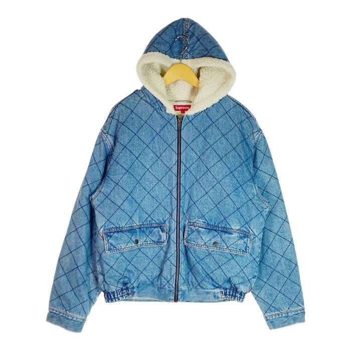 Supreme 2018AW Quilted Denim Pilot Jacket シュプリーム キルテッドデニムパイロットジャケット 裏地ボアブルゾン 中綿 ヴィンテージ加工 インディゴ sizeL 瑞穂店