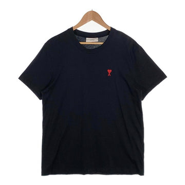 ami alexander mattiussi アミ アレクサンドル マテュッシ AMI DE COEUR T-SHIRT ワンポイント刺繡 Tシャツ ブラック Size XL 福生店
