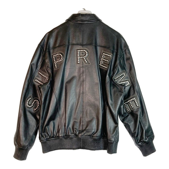 Supreme シュプリーム 18ss Studded Arc Logo Leather Jacket スタッズ アーチ ロゴ レザー ジャケット ブラック sizeXL 瑞穂店