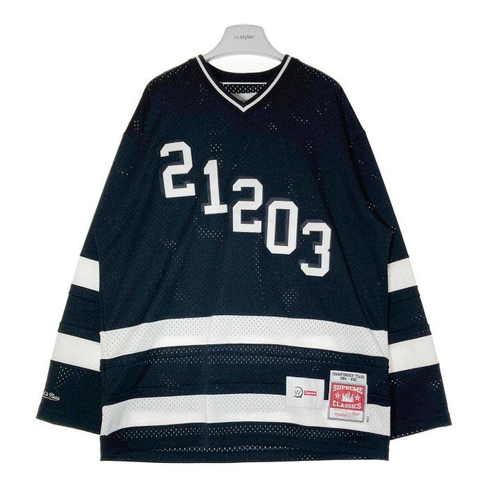 SUPREME シュプリーム ×WTAPS ダブルタップス ×Mitchell&Ness ミッチェルアンドネス 21AW Hockey Jersey ホッケー ジャージー 長袖 ゲームシャツ Tシャツ ブラック sizezXL 瑞穂店