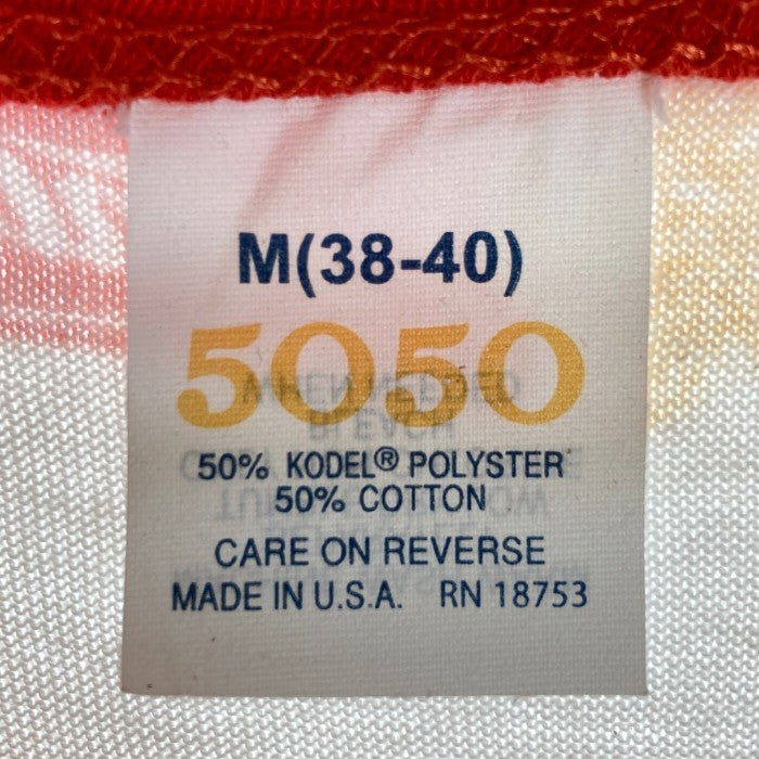 US古着 70’s～80’s MILLER HIGH LIFE ビールメーカー 総柄ロゴ トリムTシャツ レッド sizeM 瑞穂店
