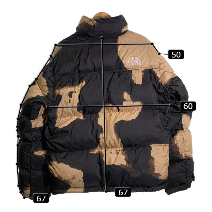 SUPREME シュプリーム 21AW THE NORTH FACE ノースフェイス Bleached Denim Print Nuptse Jacket ブリーチデニムプリント ヌプシジャケット ダウン ブラック ND52100I Size M 福生店