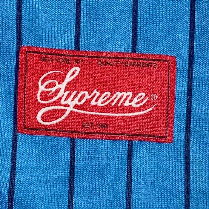 SUPREME シュプリーム 18AW Vertical Logo Baseball Jersey バーティカルロゴ ベースボールシャツ ブルー Size M 福生店