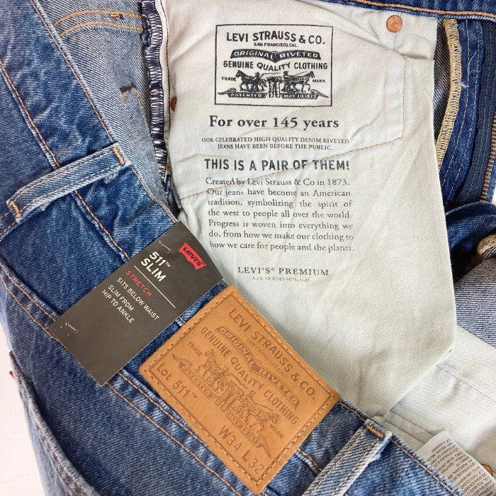 LEVI'S リーバイス PREMIUM 511 SLIM ダメージ加工 デニムパンツ インディゴ sizeW34 L32 瑞穂店