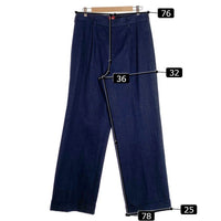 order オーダー Loose Slacks Denim ルーズスラックスデニム 1タック インディゴ Size M 福生店