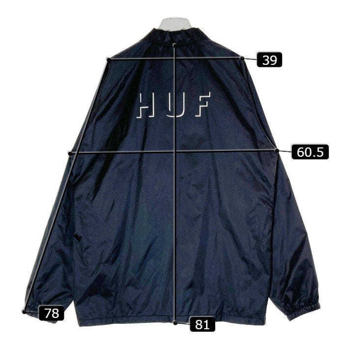 HUF ハフ ロゴプリント コーチジャケット ブラック size2XL 瑞穂店