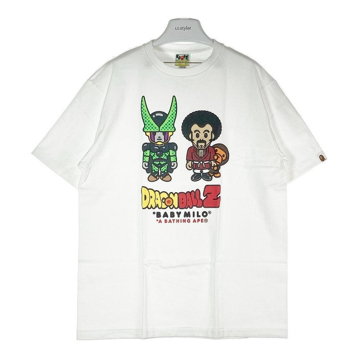 A BATHING APE アベイシングエイプｘDRAGON BALL Z ドラゴンボールZ BABY MILO MR SATAN&CELL ミスターサタン セル ホワイト sizeXL 瑞穂店