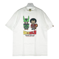 A BATHING APE アベイシングエイプｘDRAGON BALL Z ドラゴンボールZ BABY MILO MR SATAN&CELL  ミスターサタン セル ホワイト sizeXL 瑞穂店