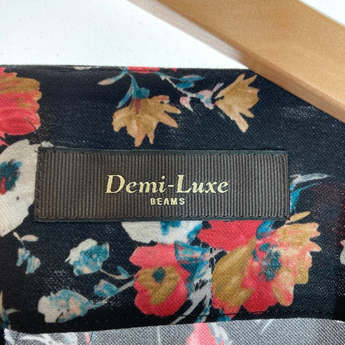 Demi-Luxe BEAMS デミルクスビームス フラワー柄ロングワンピース ブラック size- 瑞穂店