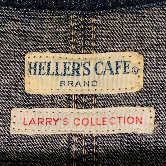 HELLER’S CAFE ヘラーズカフェ 1950's Military Art Denim Coverall デニムカバーオール アートプリント インディゴ Size 38 福生店