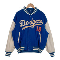 MLB LA Dodgers ドジャース 野茂英雄 ウールスタジャン 袖レザー ブルー Size XL相当 福生店