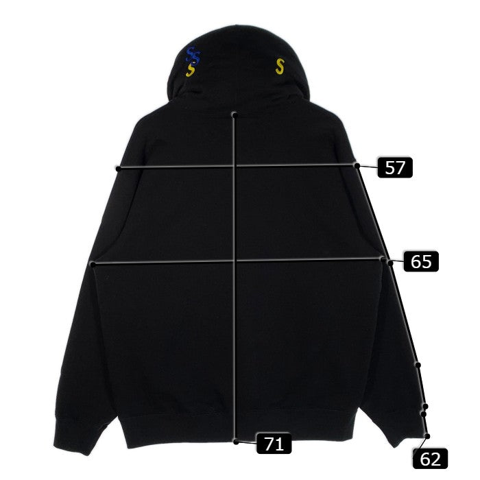 SUPREME シュプリーム 21SS Embroidered S Logo Hooded Sweatshirt Sロゴ プルオーバー スウェットパーカー ブラック Size L 福生店