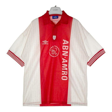 UMBRO アンブロ  AJAXアヤックス ユニフォームＴシャツ 英国製 レッド×ホワイト sizeL 瑞穂店