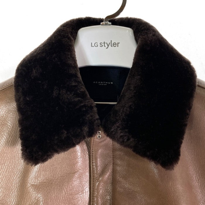 ACANTHUS アカンサス L1314B cow leather souvenir jkt 牛革 オールレザー  レザージャケット ブラウン sizeM 瑞穂店
