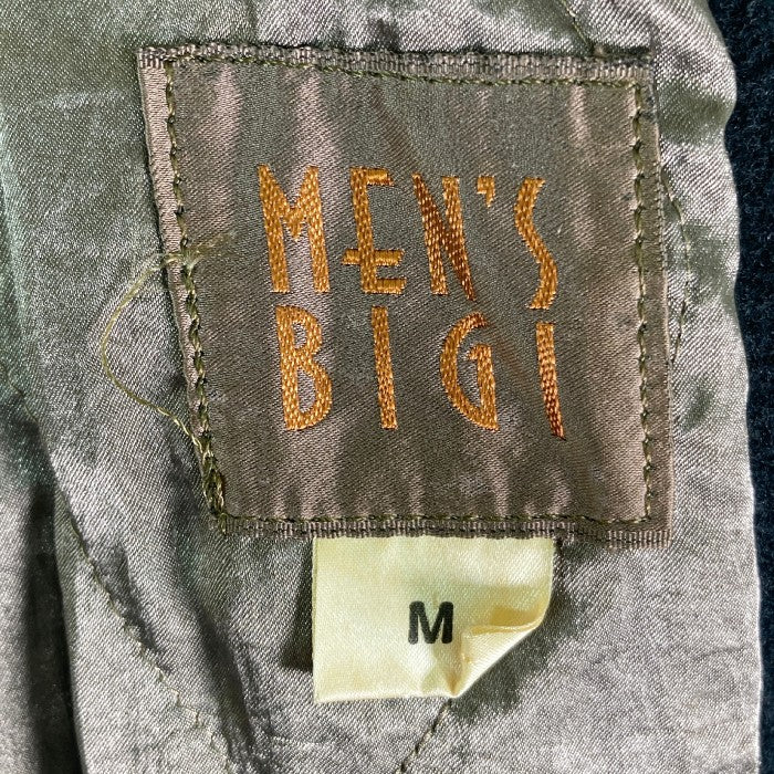 MEN'S BIGI メンズビギ ワッペン+アーチロゴ刺繍 革袖スタジャン ブラック sizeM 瑞穂店