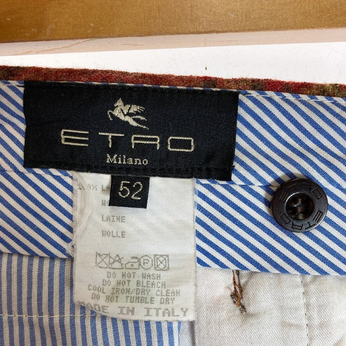 ETRO milano エトロ ミラノ パンツ MADE IN ITALY イタリア製 赤 総柄 size52 瑞穂店