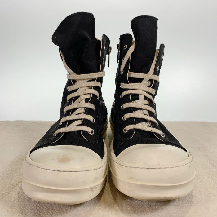 Rick Owens DRKSHDW リックオウエンス ダークシャドウ 18AW SNEAKERS ラモーンズ キャンバス ハイカットスニーカー サイドジップ ブラック DU18F7800 Size 41 福生店