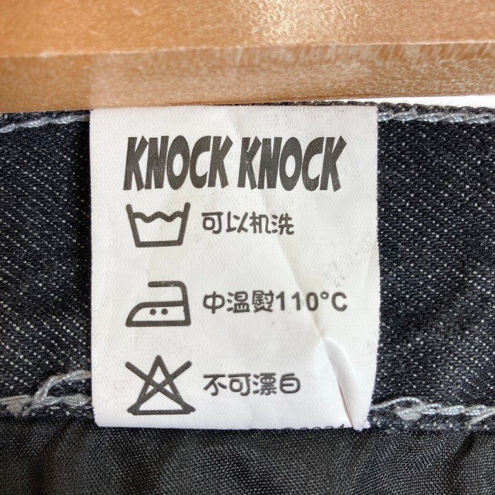 KNOCK KNOCK ノックノック ステンシルプリント デニム パンツ ブラック size- 瑞穂店