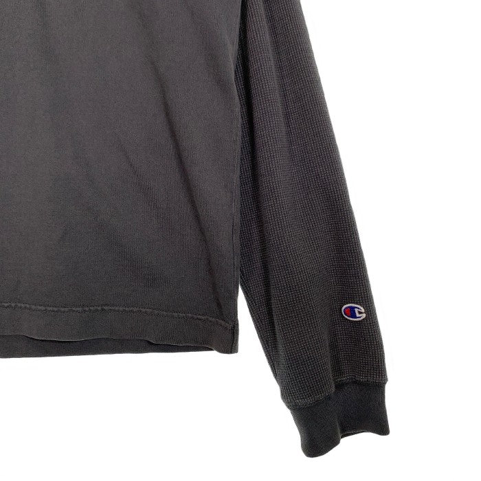 Champion チャンピオン サーマルロングスリーブTシャツ 切替 ブラック Size XL 福生店