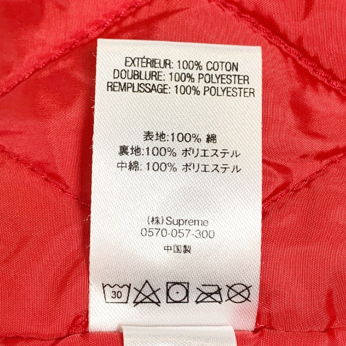 supreme quilted flannel shirts M 赤 RED