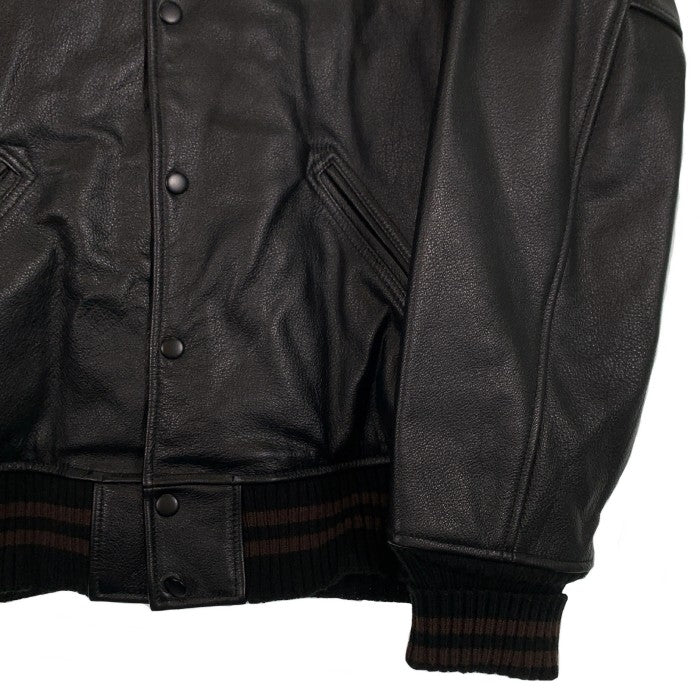 HOUSTON ヒューストン LEATHER AWARD JACKET レザーアワードジャケット スタジャン ブラック 牛革 Size XL 福生店