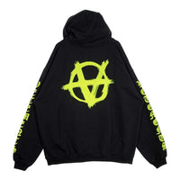 VETEMENTS ヴェトモン 22AW Double Anarchy Hoodie ダブルアナーキー フーディ プルオーバースウェットパーカー ブラック UA53HD340N Size L 福生店