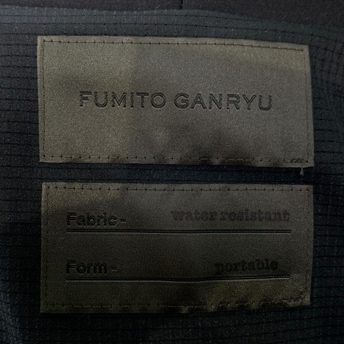 FUMITO GANRYU フミトガンリュウ 19SS WATER RESISTANT HOODY ボンディング ジップアップパーカー ブラック Fu1-BI-07 Size 2 福生店