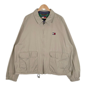 90-00's TOMMY HILFIGER トミーヒルフィガー ジップアップ コットン ブルゾン ジャケット ベージュ Size XXL 福生店